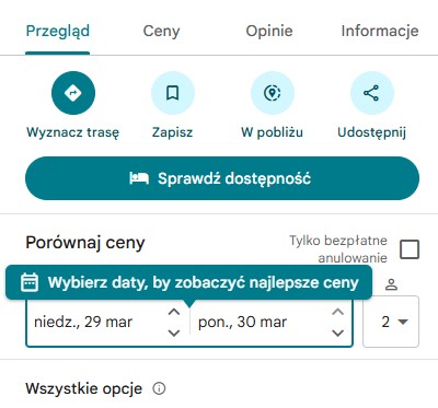 google trave optymalizacja wizytowki seo